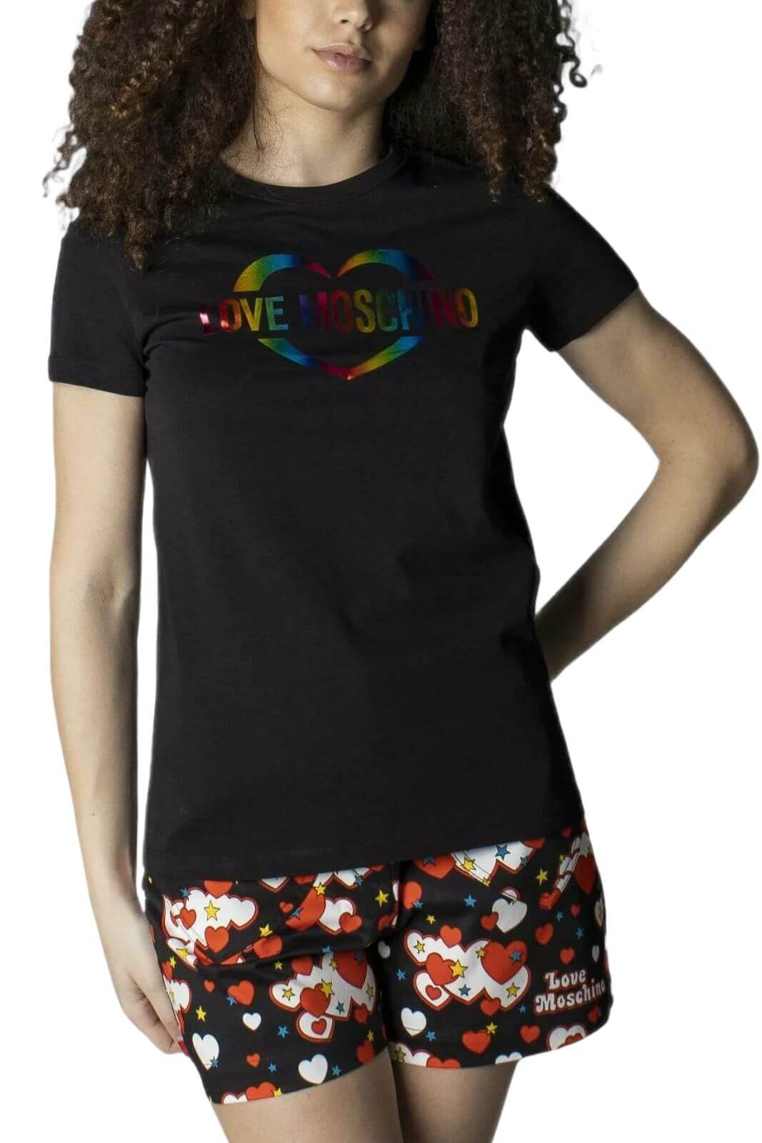 Love Moschino T-Shirt Donna stampa multicolor