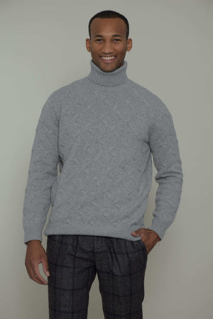 Kangra men's turtleneck with woven workmanship
