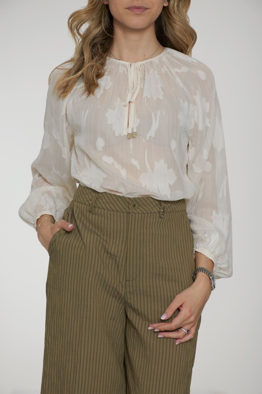 Blusa de lúrex floral para mujer de Liu Jo