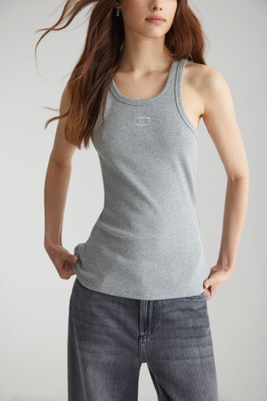 Liu Jo women's ribbed top with logo