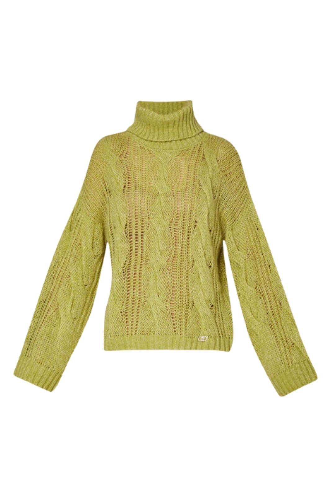 Suéter de cuello alto trenzado para mujer de Liu Jo