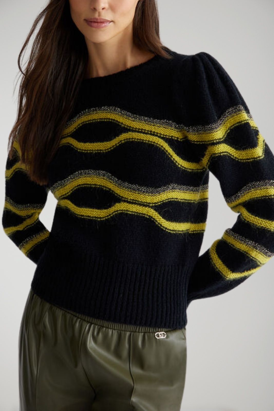 Liu Jo women's jacquard sweater in alpaca blend