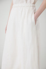 Weekend MaxMara Gonna in lino con ricami traforati