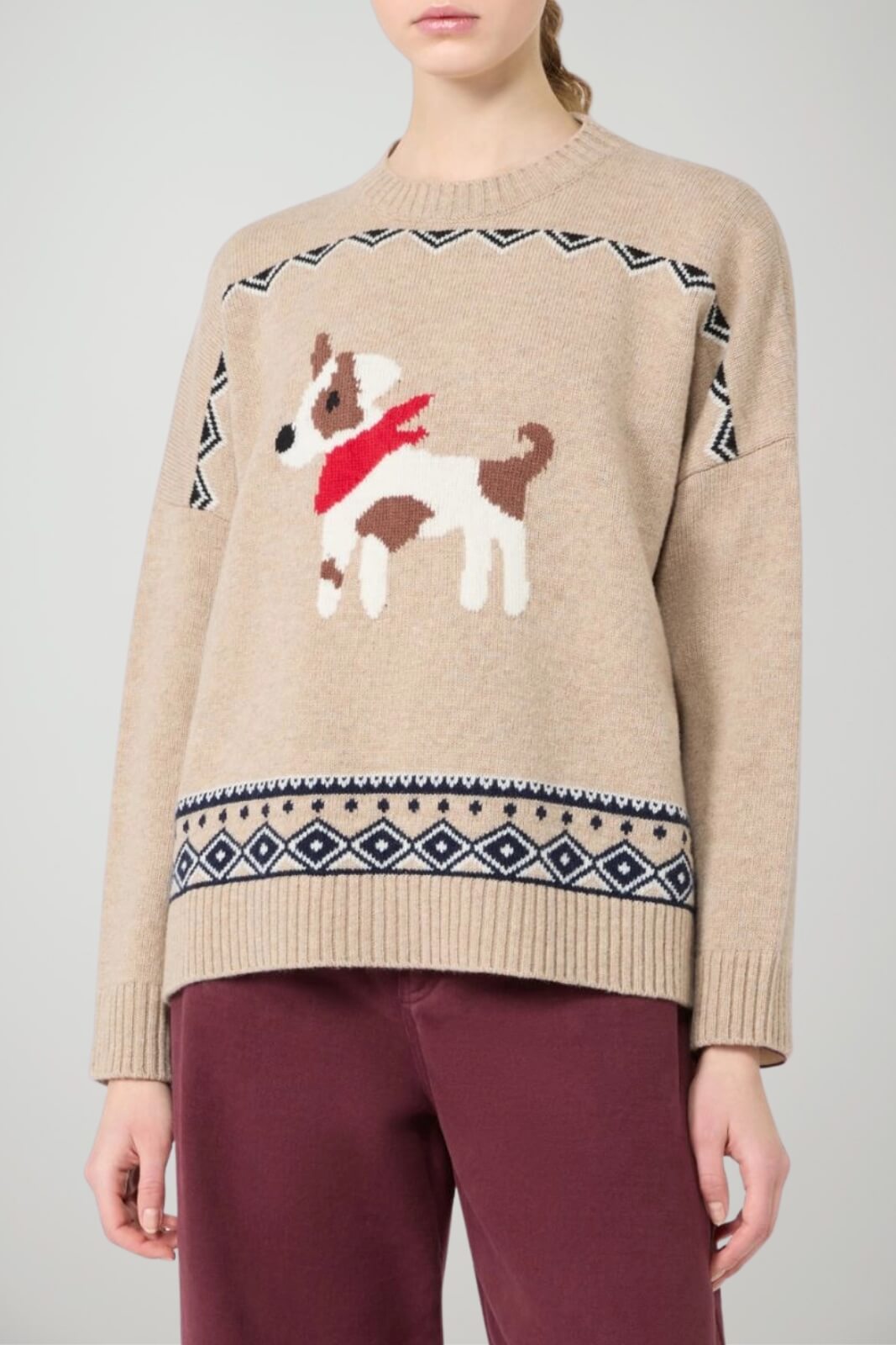 Weekend MaxMara Maglia Donna ampia in lana jacquard