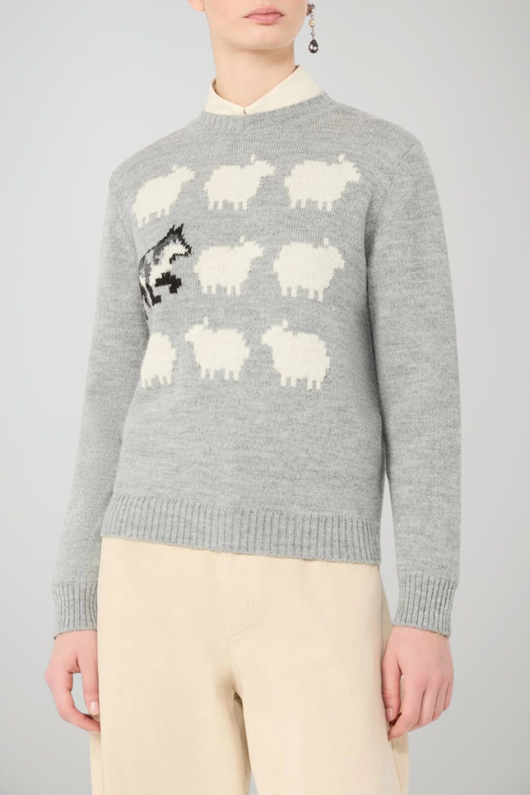 Weekend MaxMara Maglia Donna con motivo intarsiato / Grigio