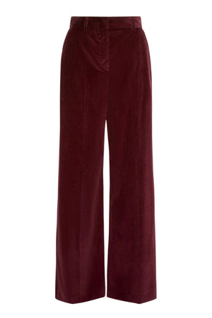 Weekend MaxMara Pantaloni Donna Wide Leg in velluto / Bordeaux