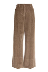 Weekend MaxMara Pantaloni Donna Wide Leg in velluto / Tortora