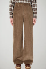 Weekend MaxMara Pantaloni Donna Wide Leg in velluto / Tortora