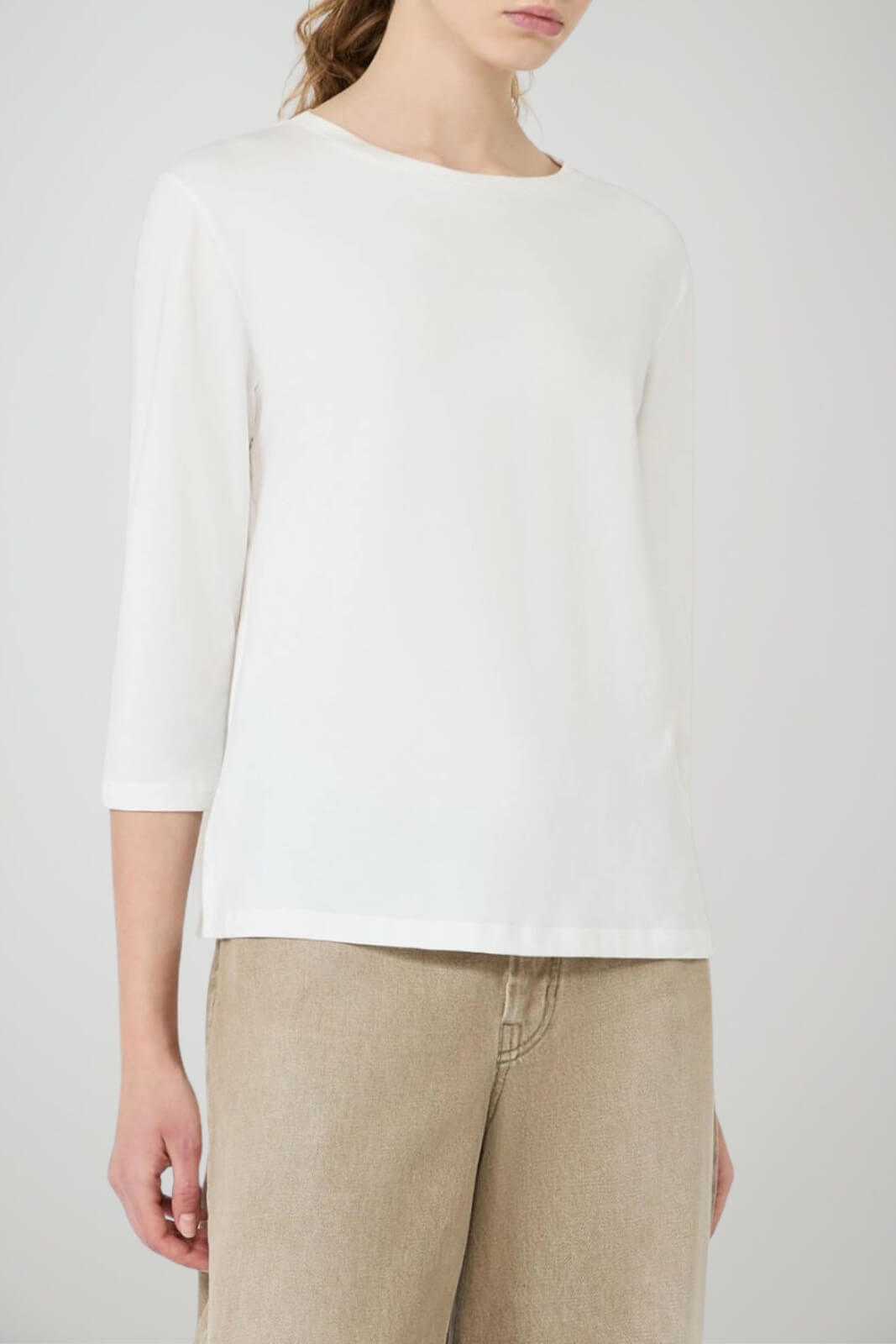 Weekend MaxMara T-shirt Donna scollo a barca / Bianco