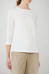 Weekend MaxMara T-shirt Donna scollo a barca / Bianco