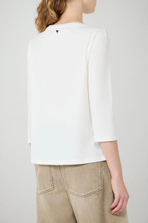 Weekend MaxMara T-shirt Donna scollo a barca / Bianco