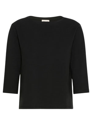Weekend MaxMara T-shirt Donna scollo a barca / Nero