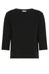 Weekend MaxMara T-shirt Donna scollo a barca / Nero