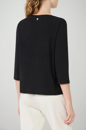 Weekend MaxMara T-shirt Donna scollo a barca / Nero