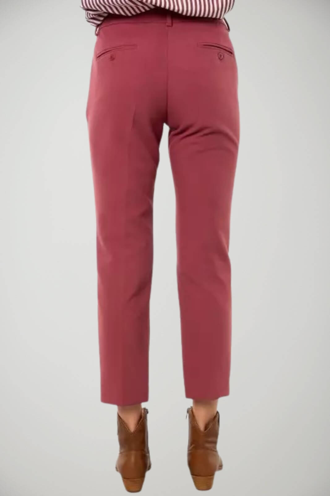 Pantaloni donna Weekend MaxMara in misto cotone e lino color fragola