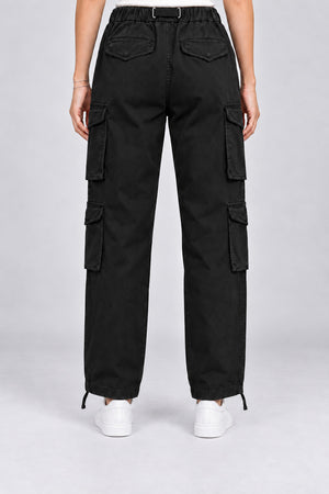White Sand Pantaloni Donna Cargo Tinta Unita