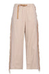 White Sand Pantaloni Donna con Frange Laterali Wide Leg