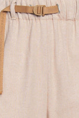 White Sand Pantaloni Donna con Frange Laterali Wide Leg