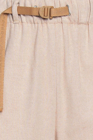 White Sand Pantaloni Donna con Frange Laterali Wide Leg