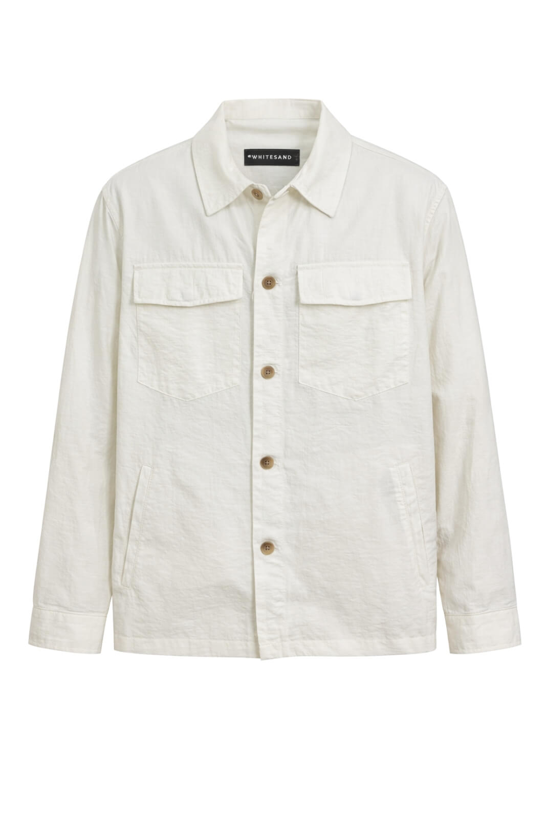 Overshirt da uomo White Sand con bottoni e tasche