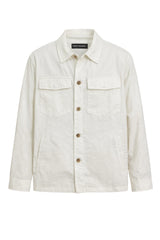 Overshirt da uomo White Sand con bottoni e tasche