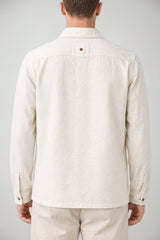 Overshirt da uomo White Sand con bottoni e tasche
