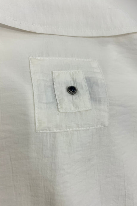 Overshirt da uomo White Sand con bottoni e tasche