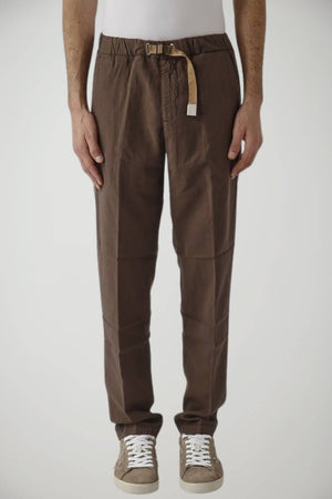 Pantaloni da uomo White Sand con cinturino in misto lino