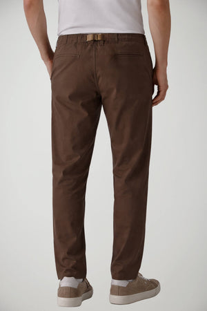 Pantaloni da uomo White Sand con cinturino in misto lino