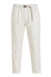 Pantaloni da uomo White Sand increspati con cinturino in vita