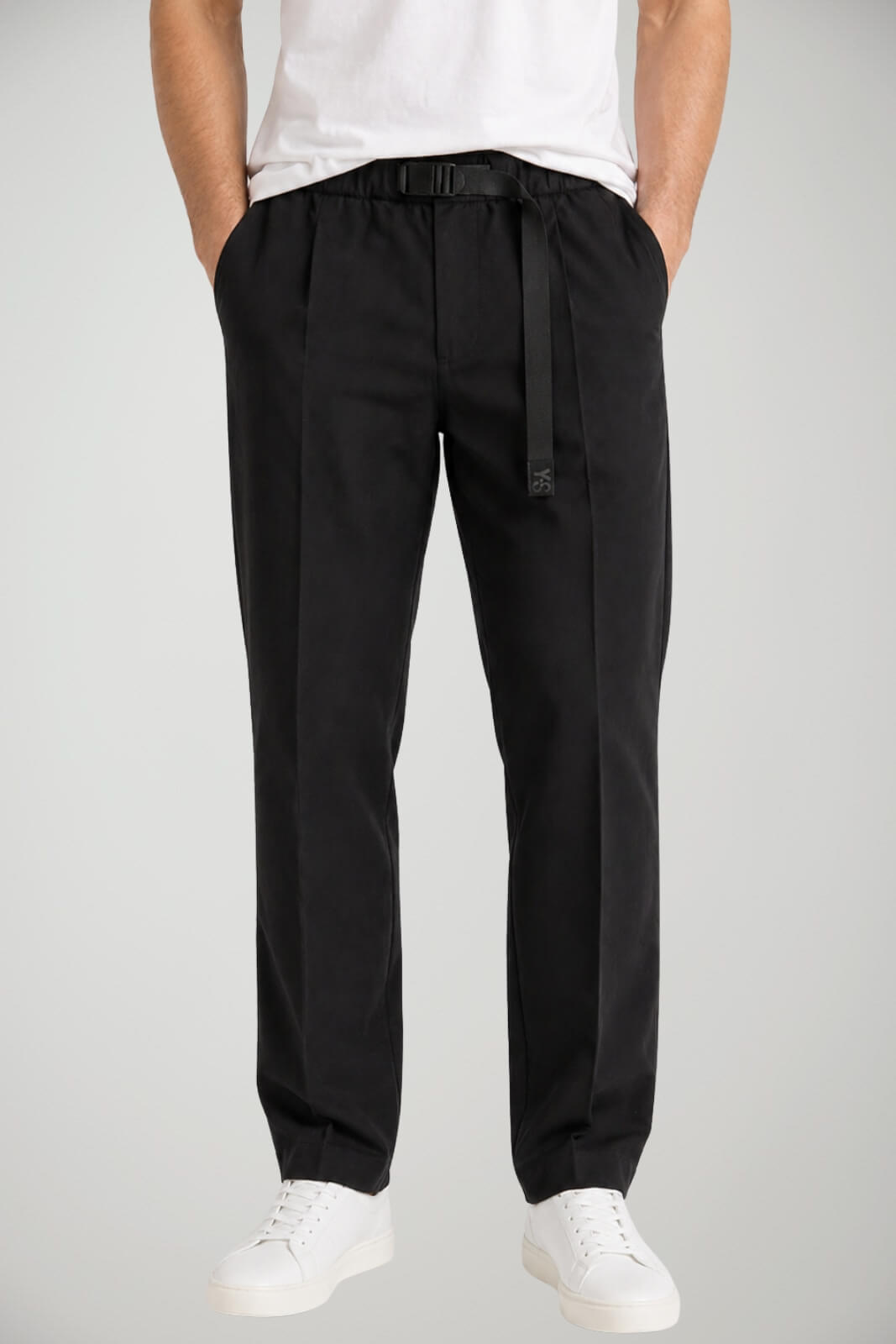 Pantaloni da uomo White Sand increspati con cinturino