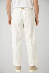 Pantaloni da uomo White Sand con doppia pinces e cinturino