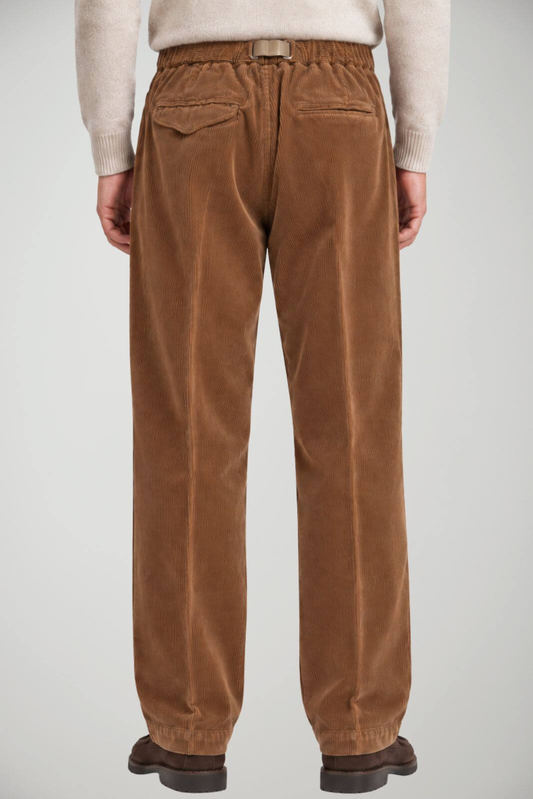 White Sand Pantaloni Uomo in velluto con pences / Cammello