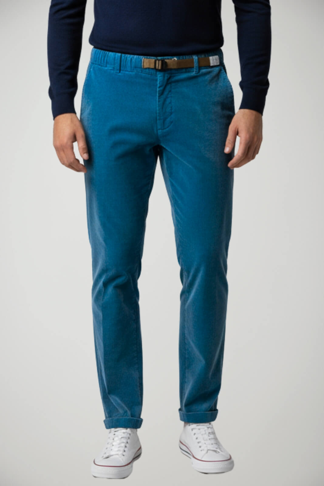 Pantaloni da uomo White Sand in velluto con coulisse