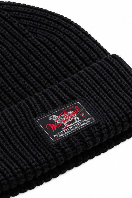 Woolrich Berretto WM Patch Beamie / Nero