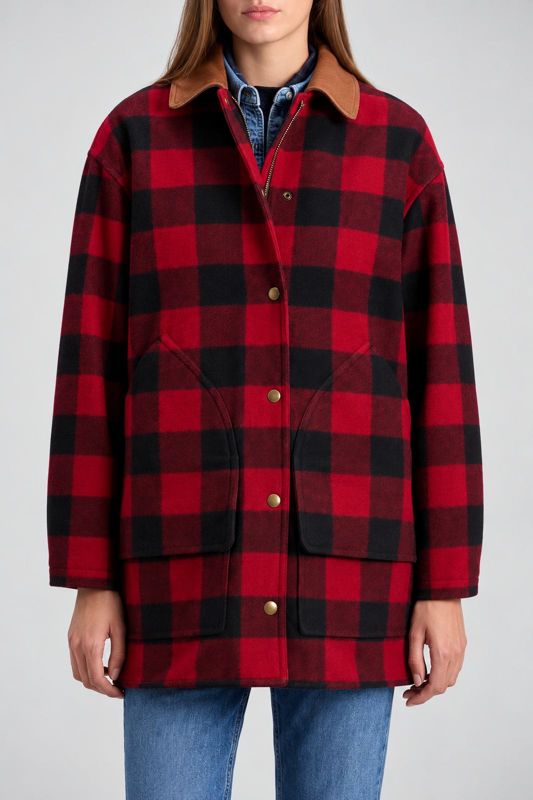 Woolrich Cappotto Donna Barn Check