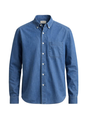 Camicia Woolrich in denim da uomo con bottoni 