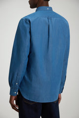 Camicia Woolrich in denim da uomo con bottoni 
