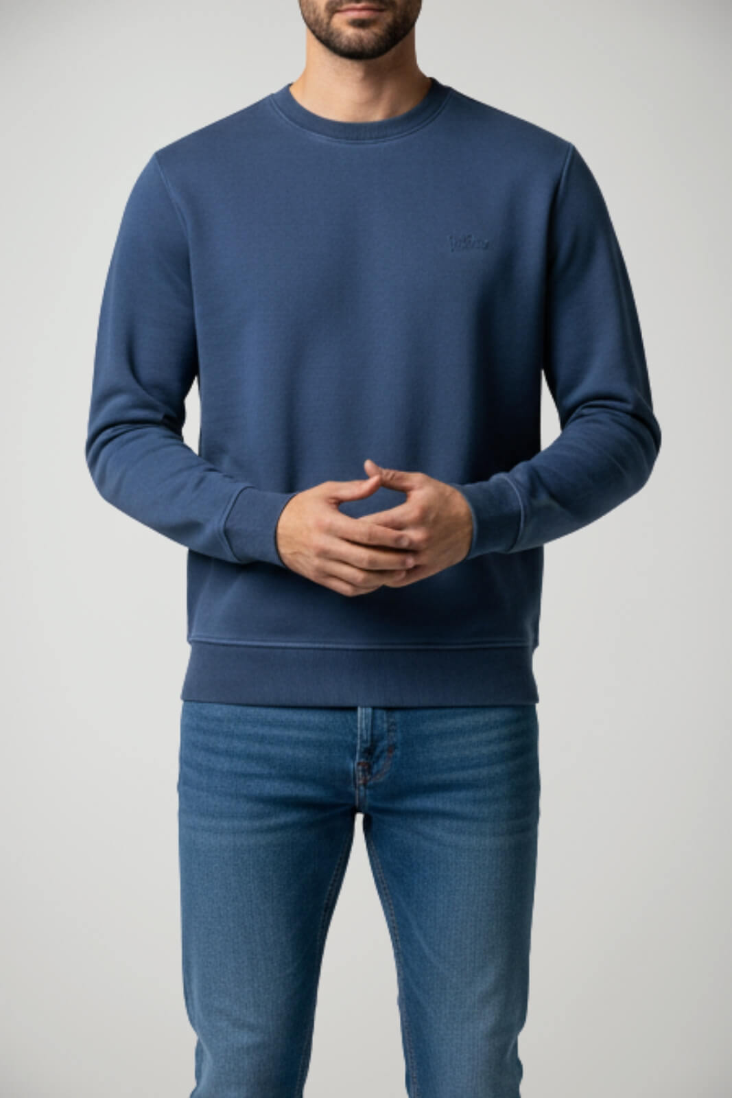 Felpa da uomo Woolrich a girocollo effetto stone washed