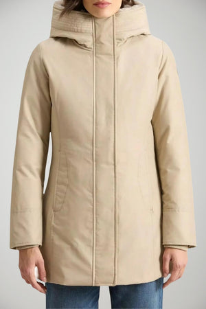 Parka da donna Woolrich con cappuccio in ramar cloth