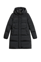 Piumino da donna Woolrich lungo con cappuccio