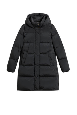 Piumino da donna Woolrich lungo con cappuccio