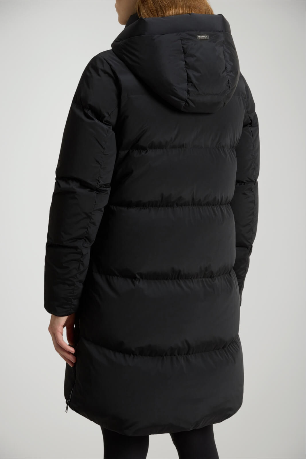 Piumino da donna Woolrich lungo con cappuccio