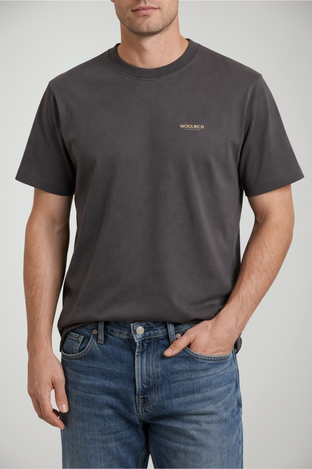 T-shirt da uomo in cotone Woolrich a girocollo