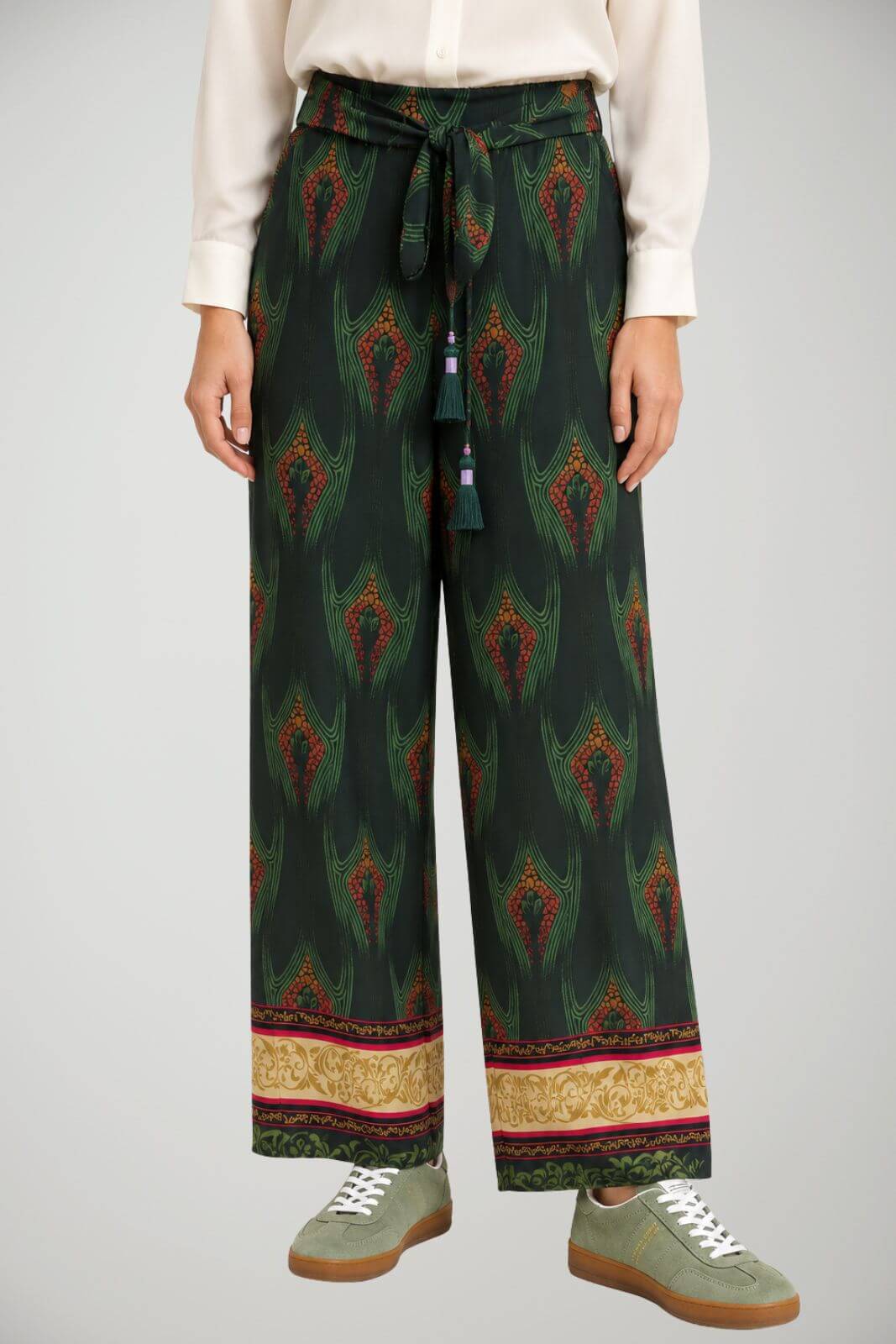 Wu’Side Pantaloni Donna wide Leg con stampa