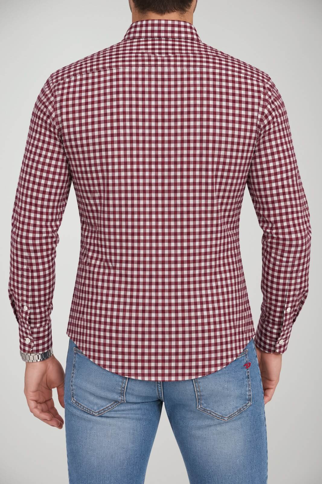 Xacus Camicia Uomo Check in Cotone Tailor Fit