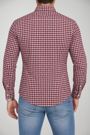Xacus Camicia Uomo Check in Cotone Tailor Fit