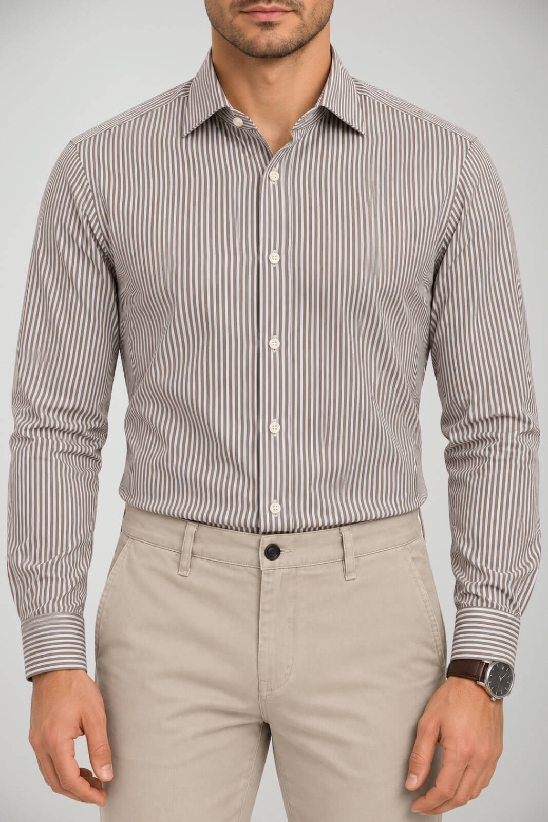 Xacus Camicia Uomo Rigata in Cotone Tailor Fit