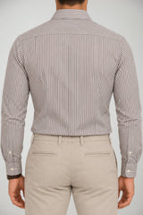 Xacus Camicia Uomo Rigata in Cotone Tailor Fit