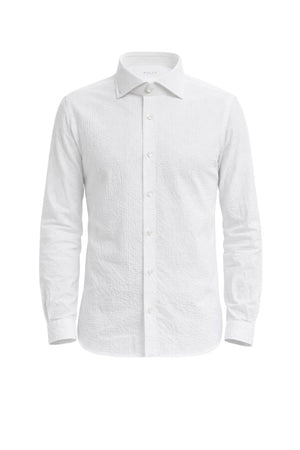 Camicia da uomo Xacus in seersucker bianco